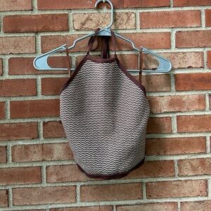 ABERCROMBIE HALTER CROPPED TANK TOP